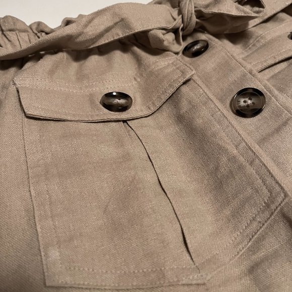 Nanette Lepore Skirt Button down Linen Blend Elastic Waist - Picture 5 of 8